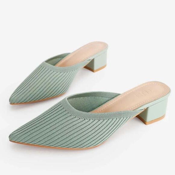 Shoes - TIJN Womens Helka Mule Heel Sandals Slip On Sage Green Size 7